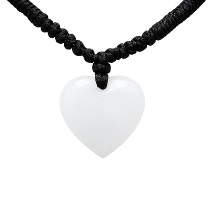 Love & Luck – Natural Heart/Donut Jade Pendant Necklace for Women – Lucky Jade Jewelry Gift for Her, Genuine Green/Purple/White Stone, Minimalist Spiritual Necklace, Real Jade Necklace for Balance, Energy & Style by YingMart