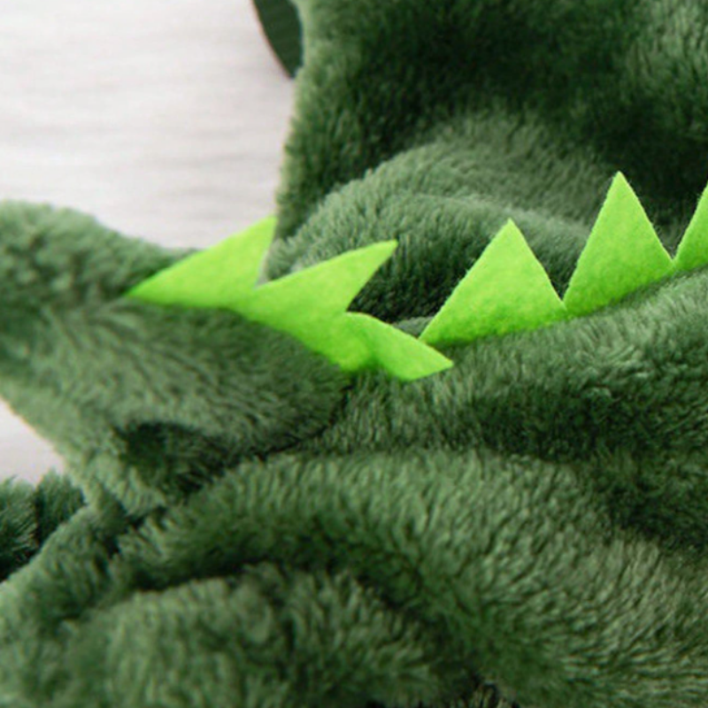 Funny Dinosaur Pet Costume Warm Fleece Hoodie for Cats Dogs Halloween Cosplay Outfit