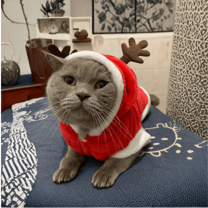Santa Christmas Pet Costume Warm Jacket for Small Dogs Cats Winter Outfit Holiday Clothing