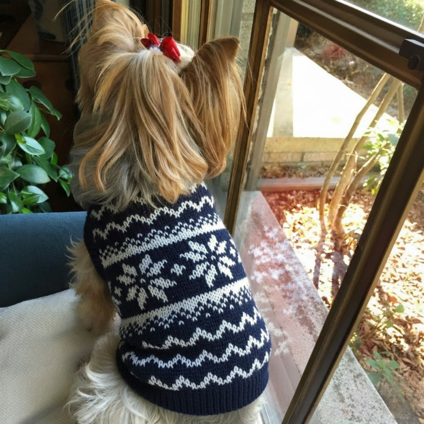Winter Snowflake Pet Sweater Warm Knit Clothes for Small Dogs Cats Christmas Outfit