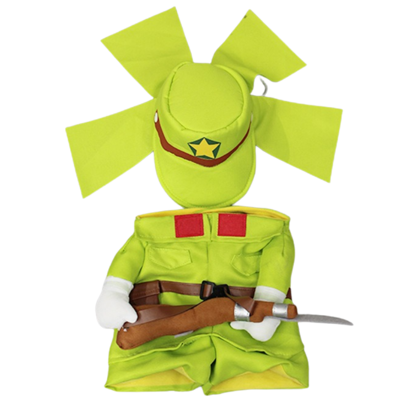 Funny Soldier Pet Costume for Dogs Cats Halloween Cosplay Outfit Cute Pet Shirt