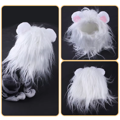 Lion Mane Pet Costume Wig Hat for Cats Dogs Funny Halloween Cosplay Outfit