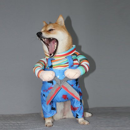 Scissor Hands Standing Pet Costume Dog Cat Funny Cute Scary Theme Halloween Cosplay Outfit