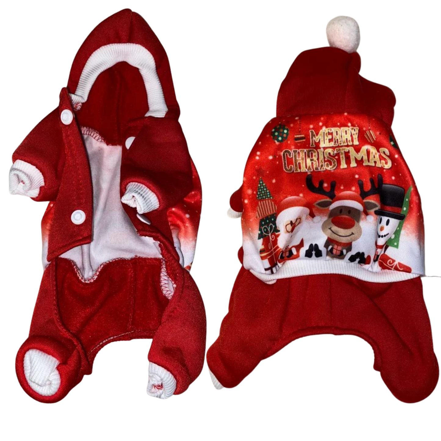 Christmas Pet Dog Clothes Warm Soft Hoodie Sweatshirt for Small Dogs Cats Winter Outfit