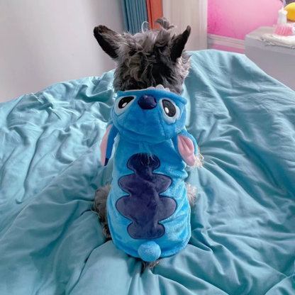 Stitch Pet Costume Jumpsuit for Cats Warm Autumn Winter Cute Halloween Cosplay Dog Outfit