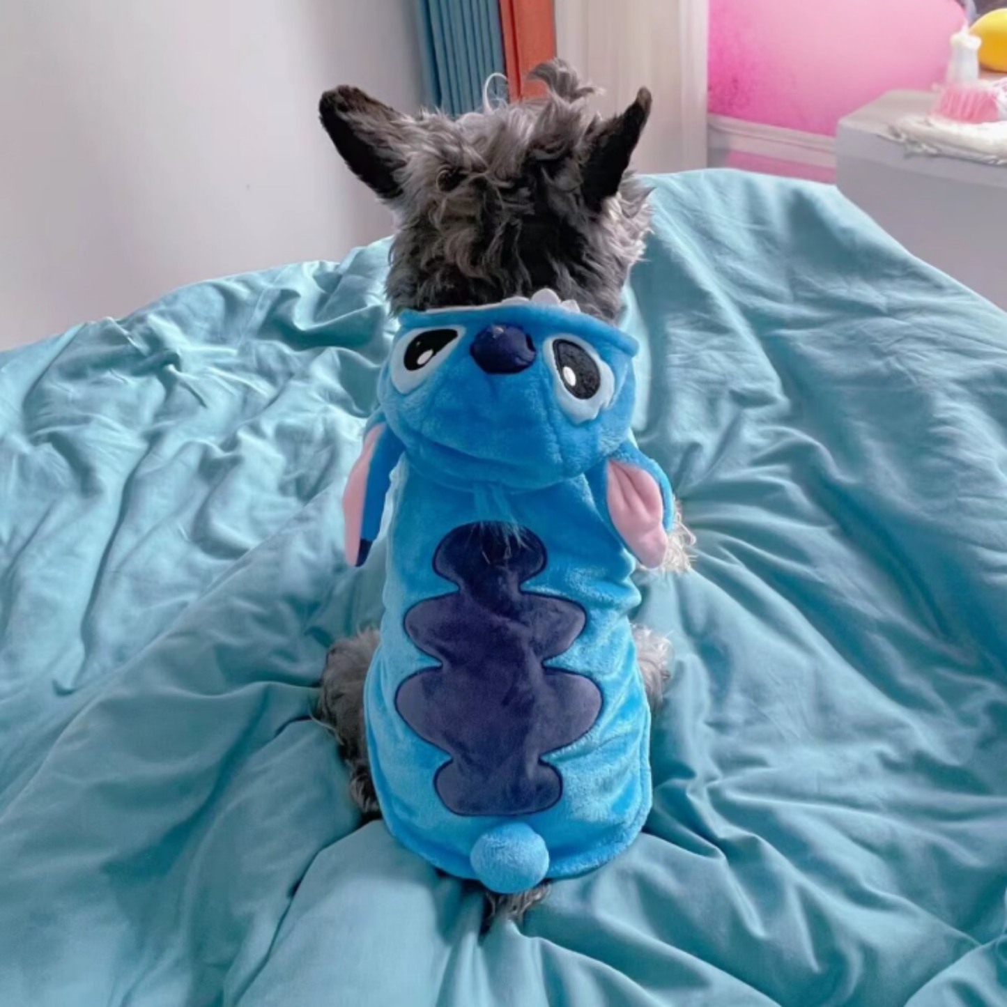 Stitch Pet Costume Jumpsuit for Cats Warm Autumn Winter Cute Halloween Cosplay Dog Outfit