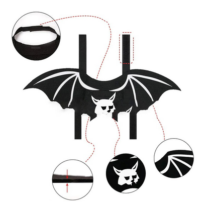Halloween Pet Bat Wings Costume for Cats Dogs Funny Cosplay Outfit Holiday Decoration