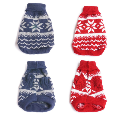 Winter Snowflake Pet Sweater Warm Knit Clothes for Small Dogs Cats Christmas Outfit