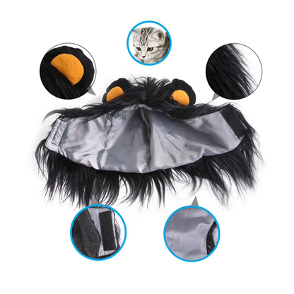 Lion Mane Pet Costume Wig Hat for Cats Dogs Funny Halloween Cosplay Outfit