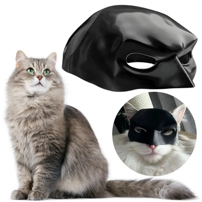 Pet Cat Dog Mask Half-Face Black Bat Handmade Adjustable Funny Halloween Cosplay Outfit Costume
