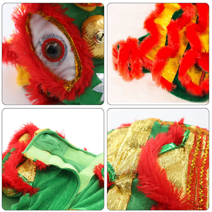 Pet Costume Small Large Dogs Cats Lion Dance Style Halloween New Year Party Cosplay Cat Hat Shirt