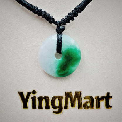 Love & Luck – Natural Heart/Donut Jade Pendant Necklace for Women – Lucky Jade Jewelry Gift for Her, Genuine Green/Purple/White Stone, Minimalist Spiritual Necklace, Real Jade Necklace for Balance, Energy & Style by YingMart