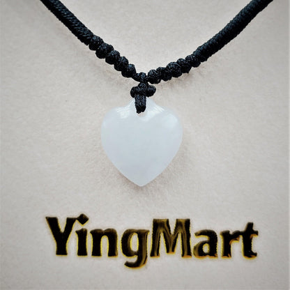Love & Luck – Natural Heart/Donut Jade Pendant Necklace for Women – Lucky Jade Jewelry Gift for Her, Genuine Green/Purple/White Stone, Minimalist Spiritual Necklace, Real Jade Necklace for Balance, Energy & Style by YingMart