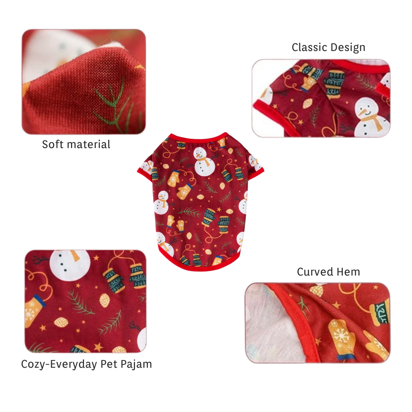 Christmas Dog Clothes Pet Costume for Small Dogs Cats Warm Winter Outfit Hoodie Sweater