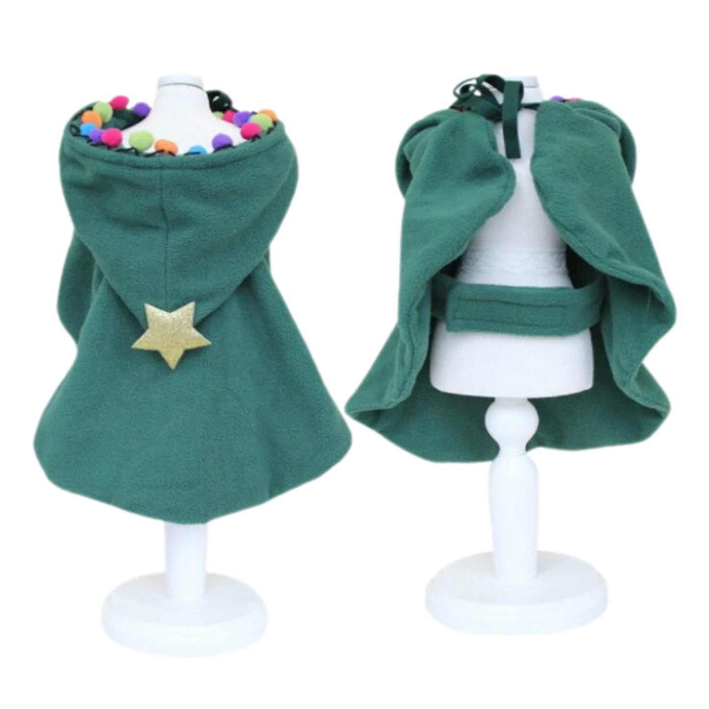 Christmas Tree Pet Cape Costume for Dogs Cats Holiday Outfit Festive Cloak Small Animal Clothes