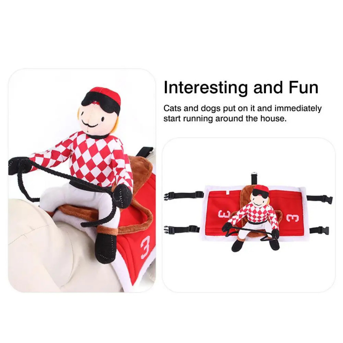 Santa Claus Riding Pet Costume for Small Dogs Cats Christmas Flannel Outfit Winter Hoodie