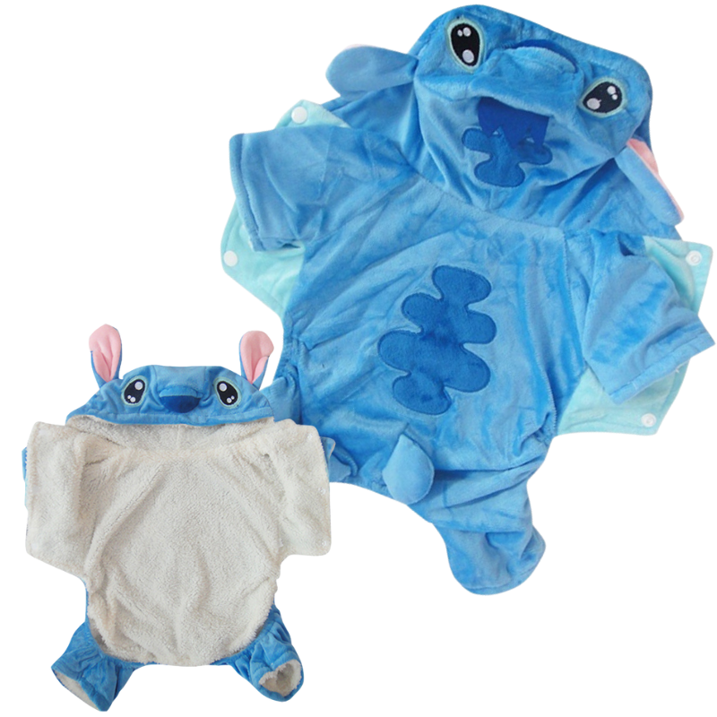 Stitch Pet Costume Jumpsuit for Cats Warm Autumn Winter Cute Halloween Cosplay Dog Outfit