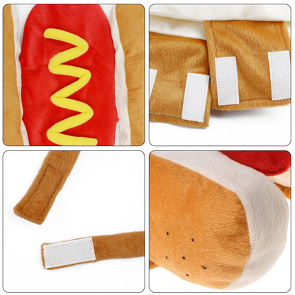 Funny Pet Costume Warm Sausage Hotdog Outfit For Cat Dog Halloween Christmas Party Cosplay