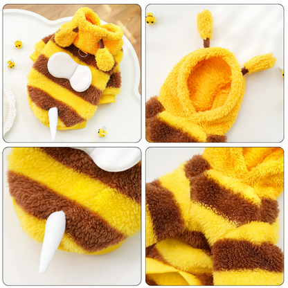 Plush Teddy Bear Pet Costume Hat Outfit for Cats Dogs Small Medium Large Halloween Cosplay Scary