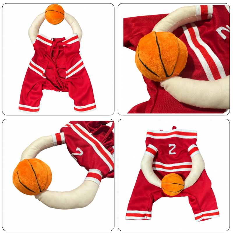 Basketball Player Pet Costume Dogs Cats Jersey Plush Ball Funny Halloween Cosplay Outfit