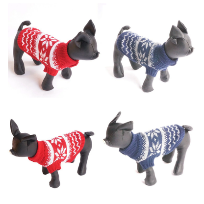 Winter Snowflake Pet Sweater Warm Knit Clothes for Small Dogs Cats Christmas Outfit