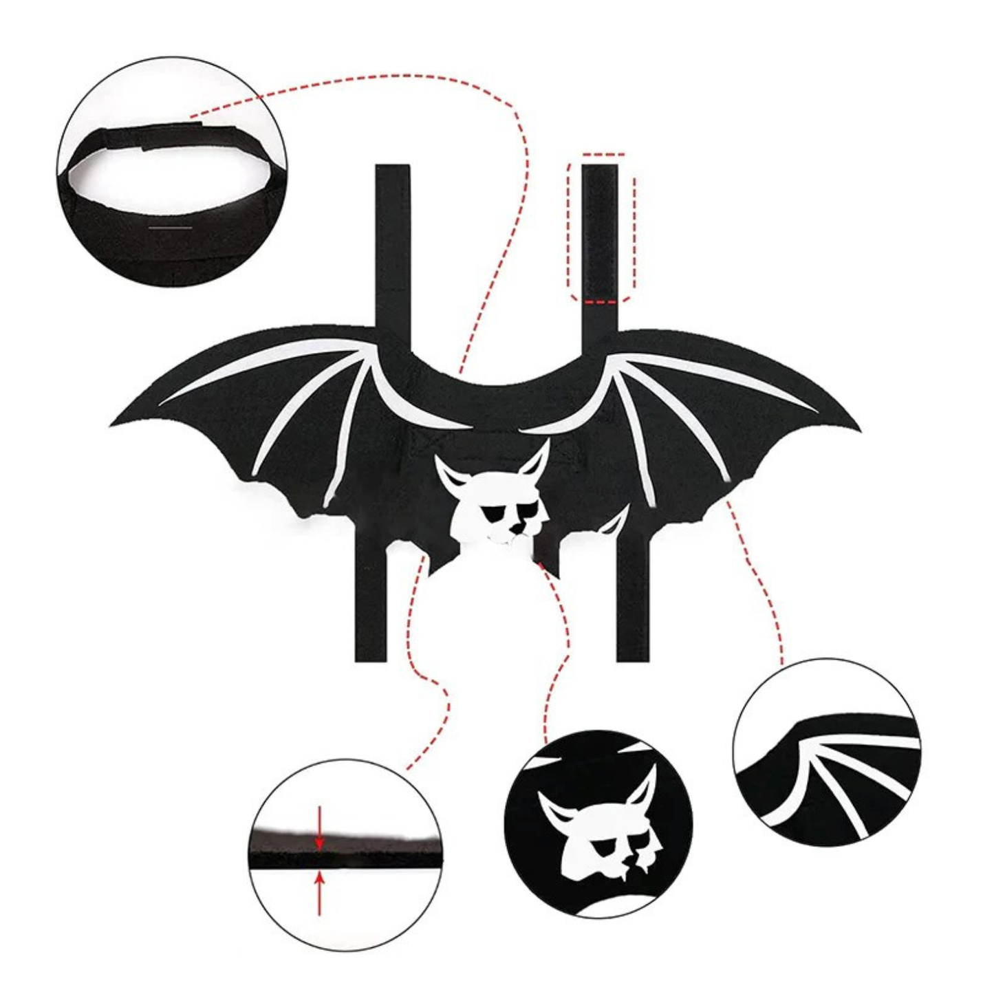 Halloween Pet Bat Wings Costume for Cats Dogs Funny Cosplay Outfit Holiday Decoration