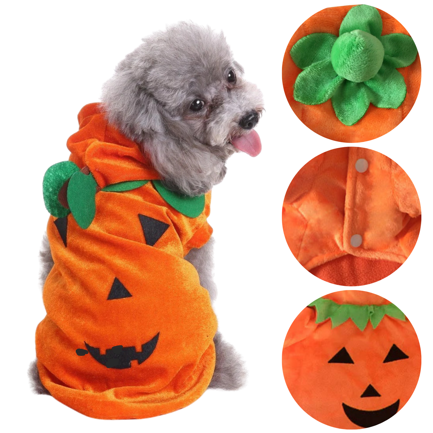 Pet Clothes Funny Pumpkin Clothes WintPumpkin Hooded Outfit for Dogs Cats Small Medium Large Funny Fleece Warm Halloween Pet Costumeer Pet Clothes Halloween Clothes Dog Clothes