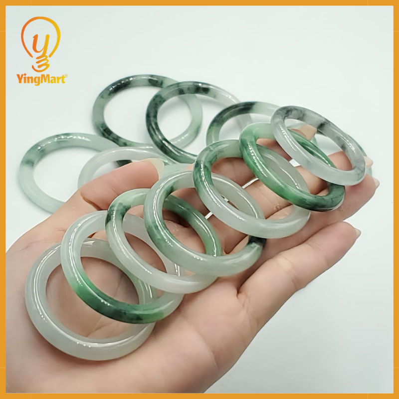 Yingmart 38-46mm Baby Size Green Natural Jadeite Jade Bangle Bracelet, Real Gemstone Bracelet, Vintage Jewelry, Birthday Gift