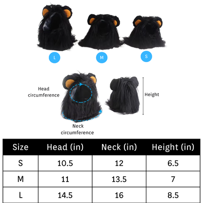 Lion Mane Pet Costume Wig Hat for Cats Dogs Funny Halloween Cosplay Outfit