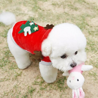 Santa Christmas Pet Costume Warm Jacket for Small Dogs Cats Winter Outfit Holiday Clothing