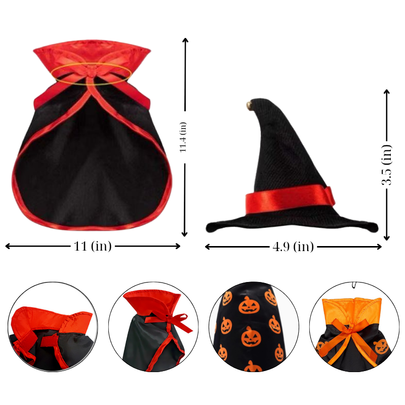 YingMart Halloween Pet Cloak Cat Dog Christmas Dressing – Transfiguration Pet Witch Cloak Cosplay Cape, Easy Fit Halloween Costume