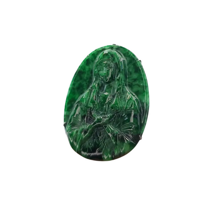 Yingmart  Jesus Jade 100% Natural Carved Pendant Genuine Jadeite Real Jade Grade A Type A With Metal Hook