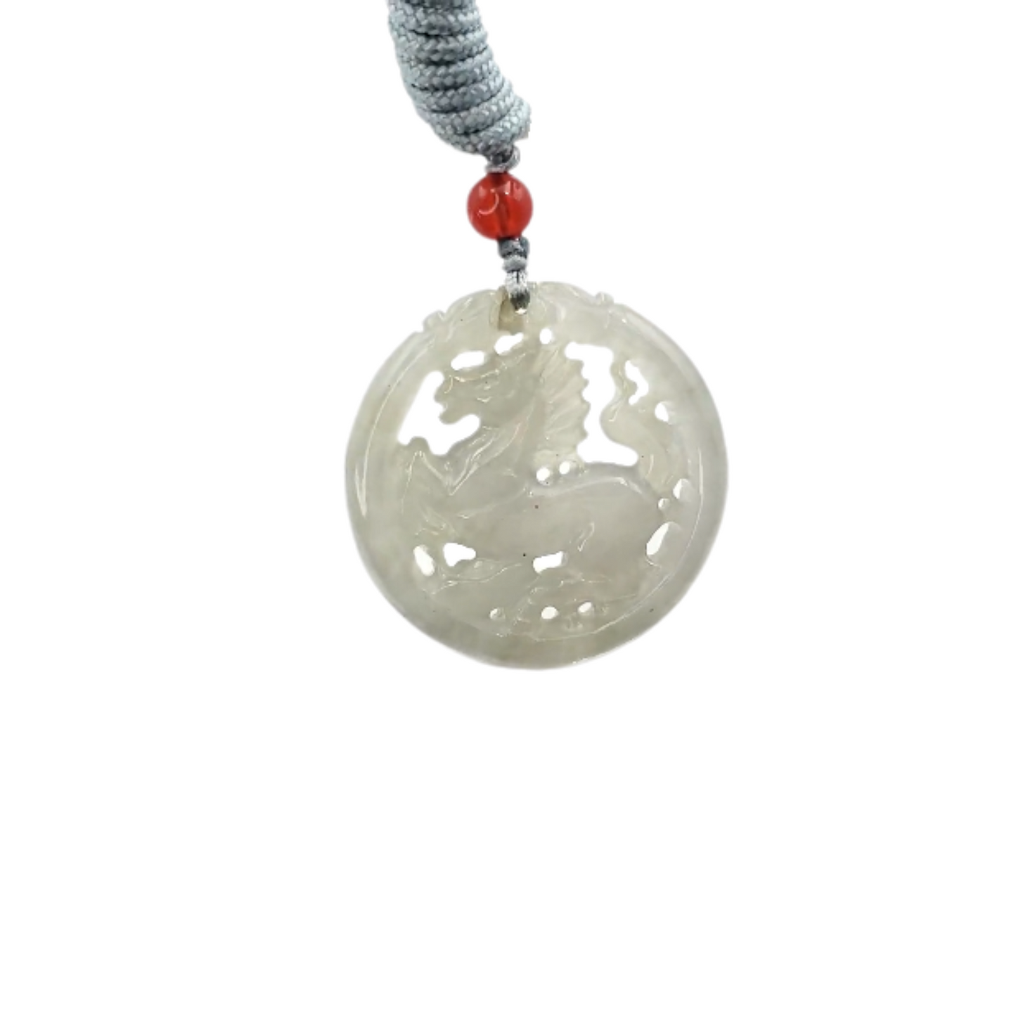 Natural Burmese Jadeite A Jade Pendant Horse Grade A Jadeite Hand Carved Protection, Good Luck