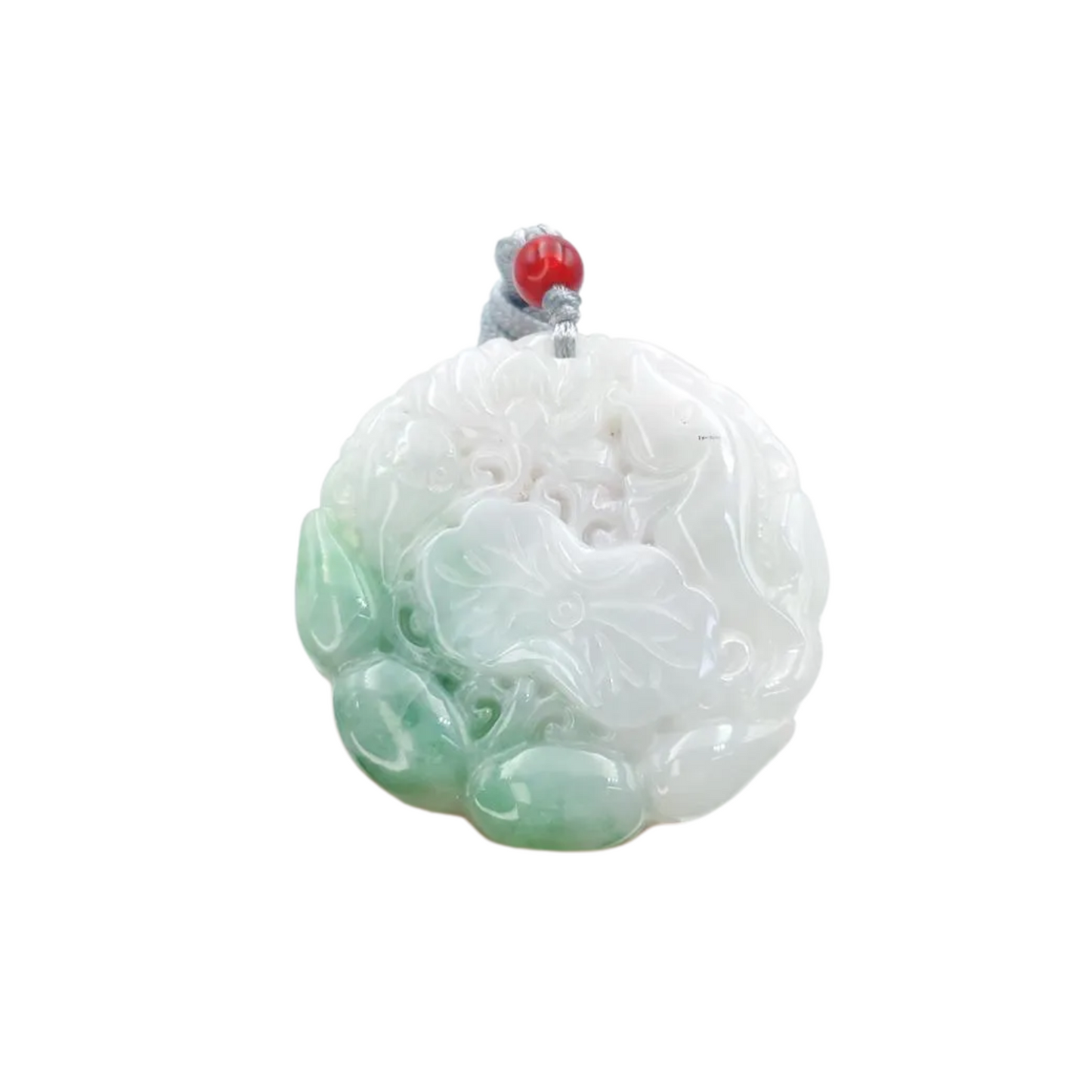 Lotus Flower Jade Pendant  100% Genuine Jadeite Real Jade Type A Grade A Hand Carved Protection, Good Luck