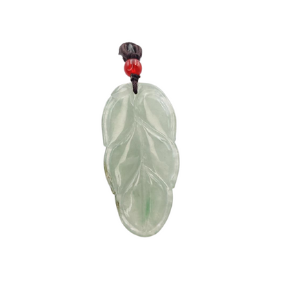 Natural Jade Leaf Pendant 100% Genuine Jadeite Real Jade Type A Grade A Type A Hand Carved Protection, Good Luck