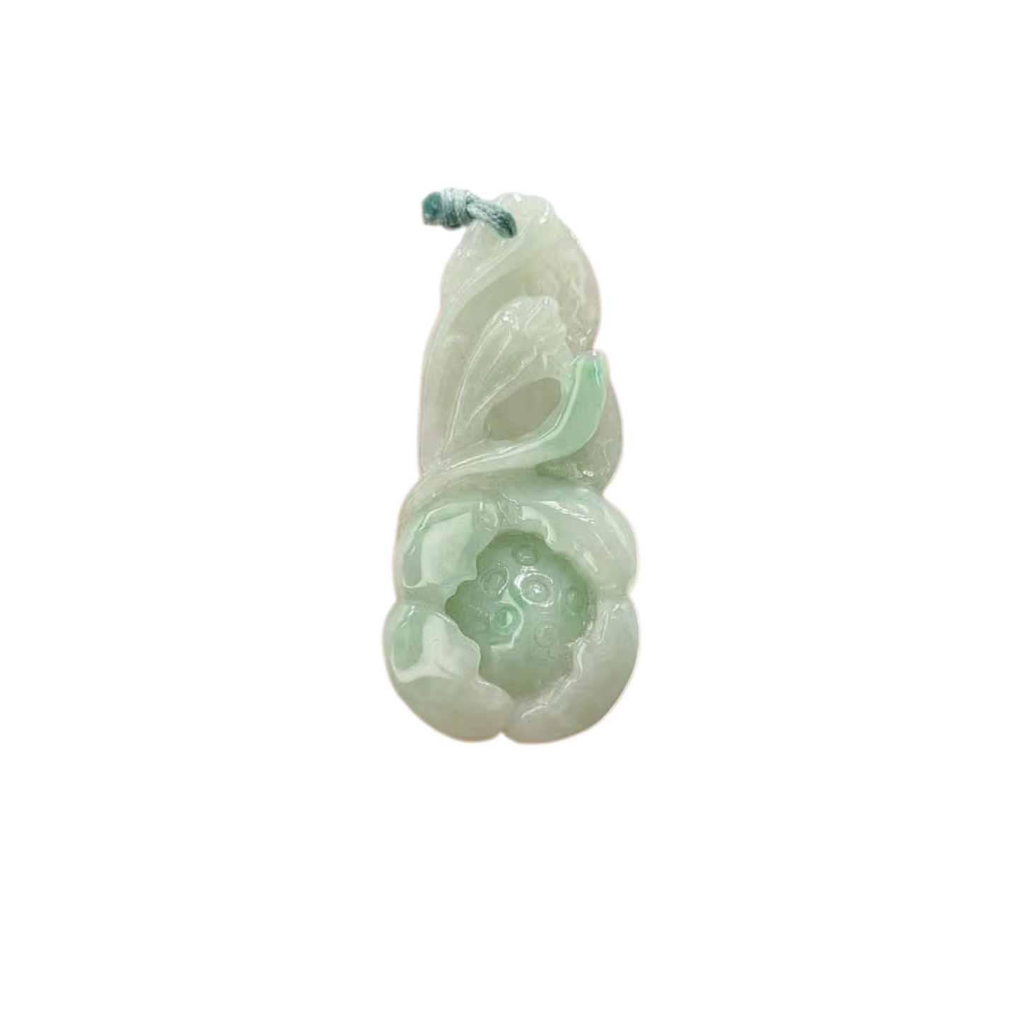 Yingmart Natural Jade Lotus Flower Genuine Jadeite Real Jade Grade A Type A Hand Craving