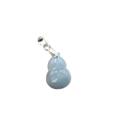 Natural Genuine Light Blue Hulu Jadeite Jade Grade A Hand Craving Pedant with Hook setting