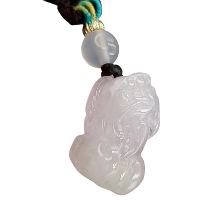 Icy Very Light Purple Natural Pixiu Jade Carved Genuine Jadeite Real Jade Grade A Type A, Lucky Pendant, Jade Necklace Pendant, Jewerly