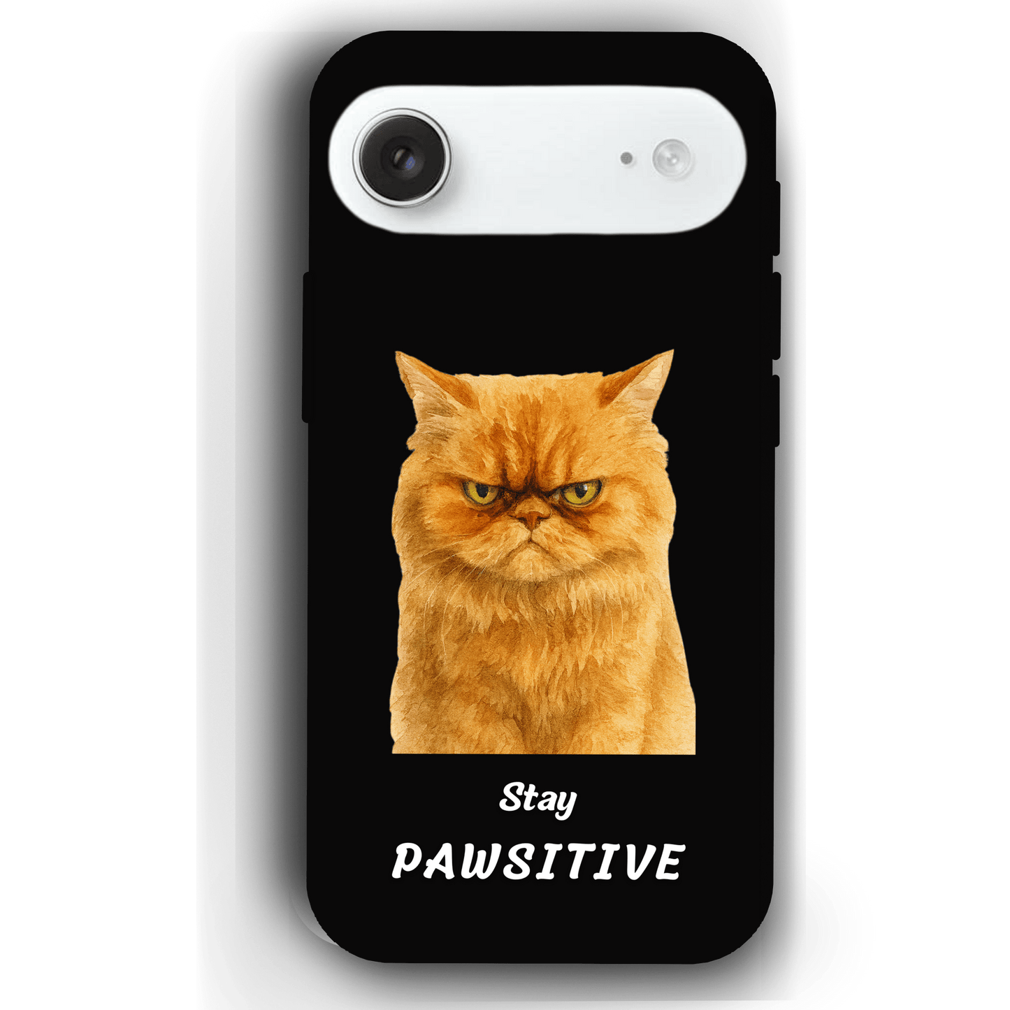 Stay Pawsitive Custom Pet Phone Case for iPhone 17 by YingMart – Personalized Animal Portrait, Protective Cover, for Pet Lovers.