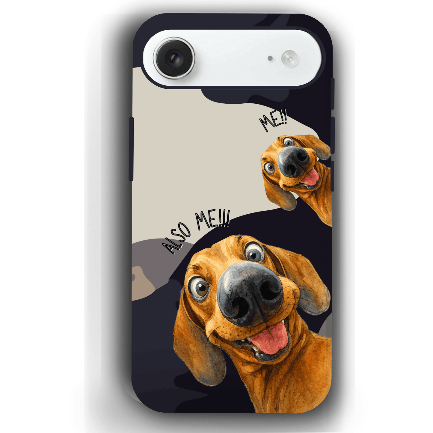 "Also Me" Design Custom Pet iPhone 17 Case – 4 Colors & 4 Patterns by YingMart, Personalized Pet Portrait Protective Cover for Dog Lovers