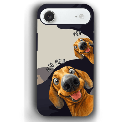 "Also Me" Design Custom Pet iPhone 17 Case – 4 Colors & 4 Patterns by YingMart, Personalized Pet Portrait Protective Cover for Dog Lovers