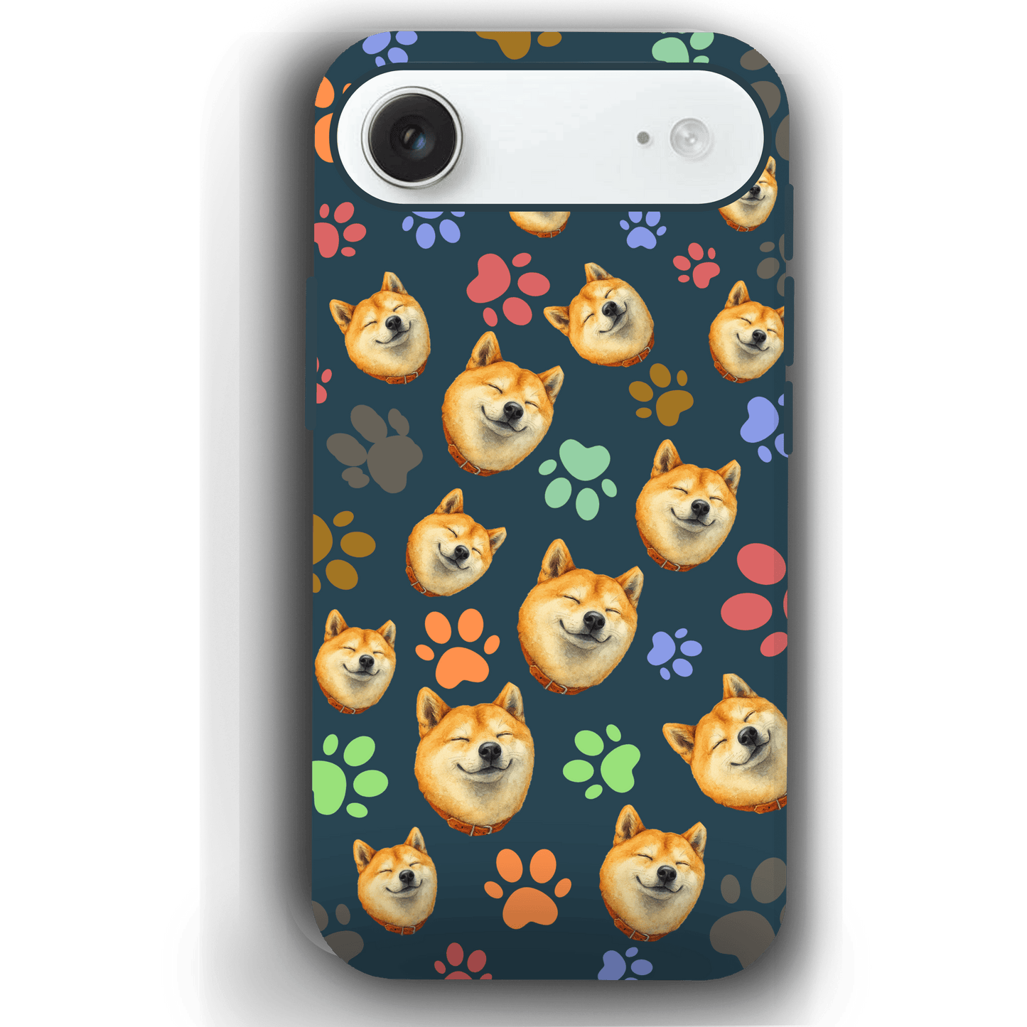 Custom Pet Phone Case for iPhone 17/ 17 Air/ 17 Pro/ 17 Pro Max by YingMart, Personalized Pet Portrait Cover with Paw, Heart, Fish & Bone Symbols