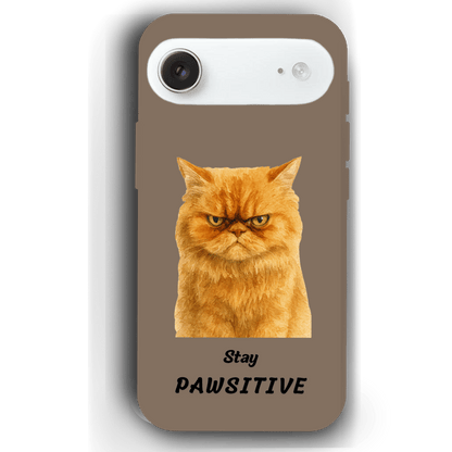 Stay Pawsitive Custom Pet Phone Case for iPhone 17 by YingMart – Personalized Animal Portrait, Protective Cover, for Pet Lovers.