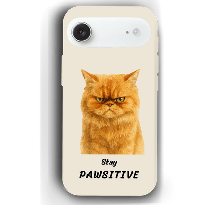 Stay Pawsitive Custom Pet Phone Case for iPhone 17 by YingMart – Personalized Animal Portrait, Protective Cover, for Pet Lovers.