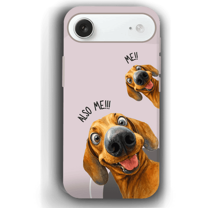 "Also Me" Design Custom Pet iPhone 17 Case – 4 Colors & 4 Patterns by YingMart, Personalized Pet Portrait Protective Cover for Dog Lovers