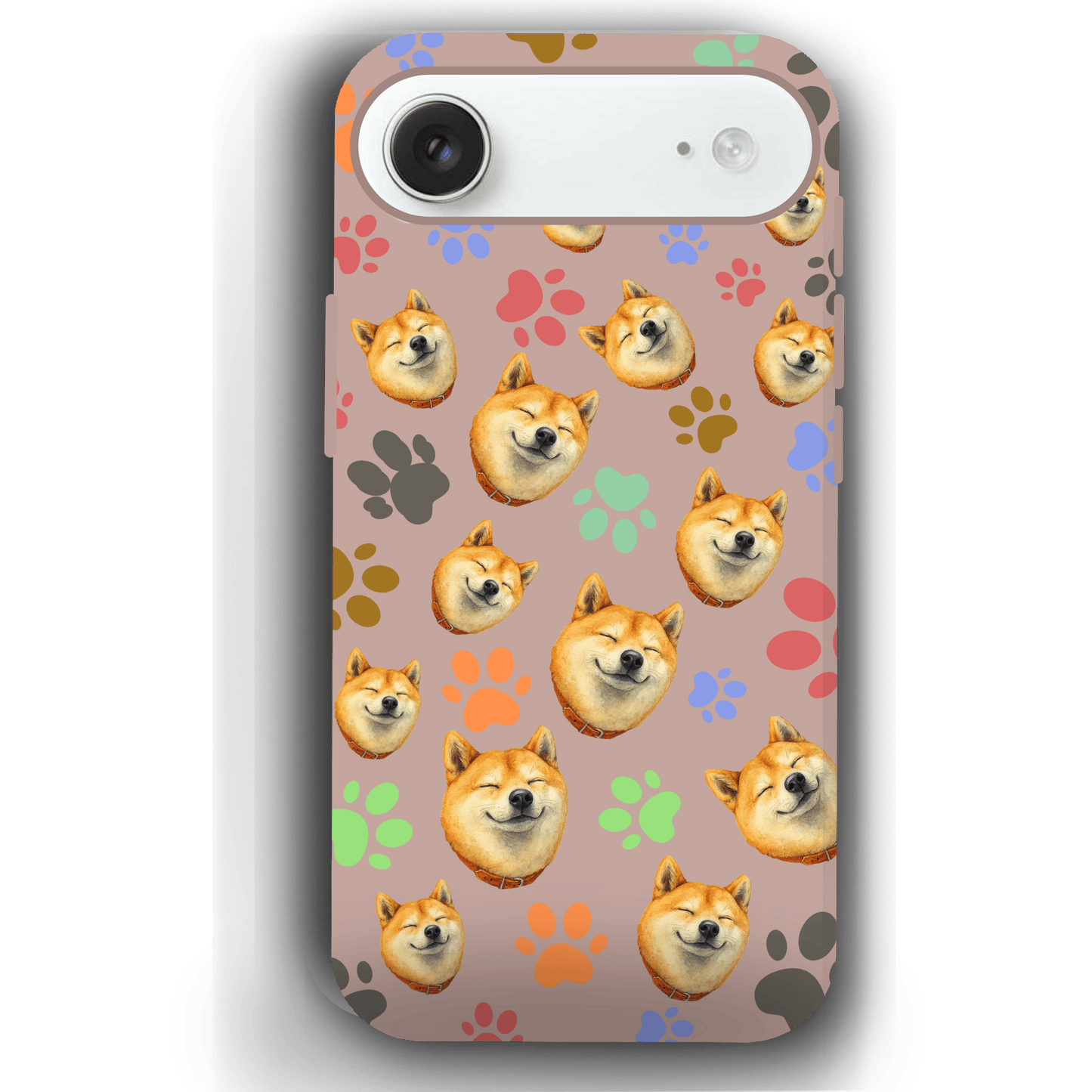 Custom Pet Phone Case for iPhone 17/ 17 Air/ 17 Pro/ 17 Pro Max by YingMart, Personalized Pet Portrait Cover with Paw, Heart, Fish & Bone Symbols