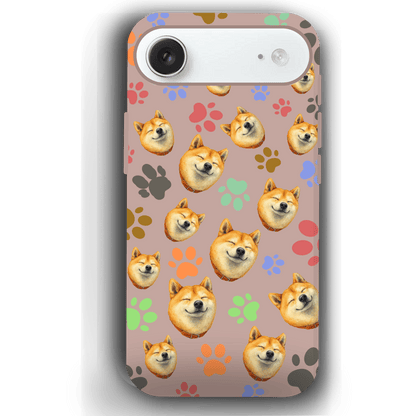 Custom Pet Phone Case for iPhone 17/ 17 Air/ 17 Pro/ 17 Pro Max by YingMart, Personalized Pet Portrait Cover with Paw, Heart, Fish & Bone Symbols