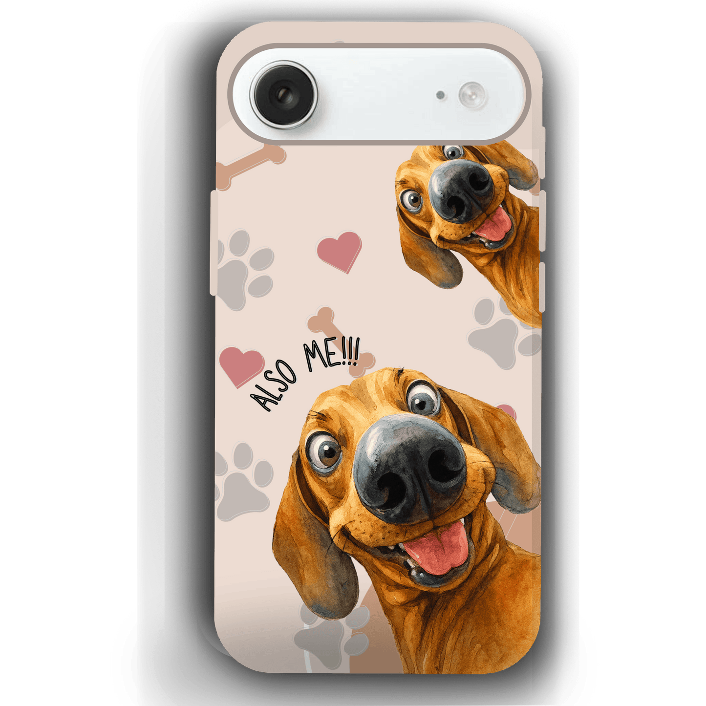 "Also Me" Design Custom Pet iPhone 17 Case – 4 Colors & 4 Patterns by YingMart, Personalized Pet Portrait Protective Cover for Dog Lovers