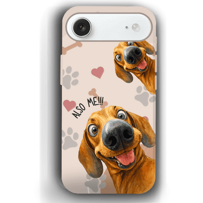 "Also Me" Design Custom Pet iPhone 17 Case – 4 Colors & 4 Patterns by YingMart, Personalized Pet Portrait Protective Cover for Dog Lovers
