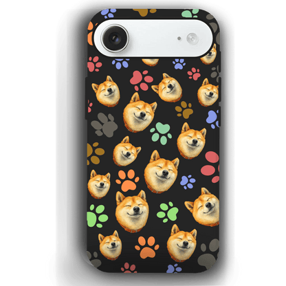 Custom Pet Phone Case for iPhone 17/ 17 Air/ 17 Pro/ 17 Pro Max by YingMart, Personalized Pet Portrait Cover with Paw, Heart, Fish & Bone Symbols
